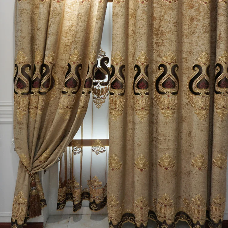 2018 европейские шторы для гостиной спальни синие евро королевские золотистые с