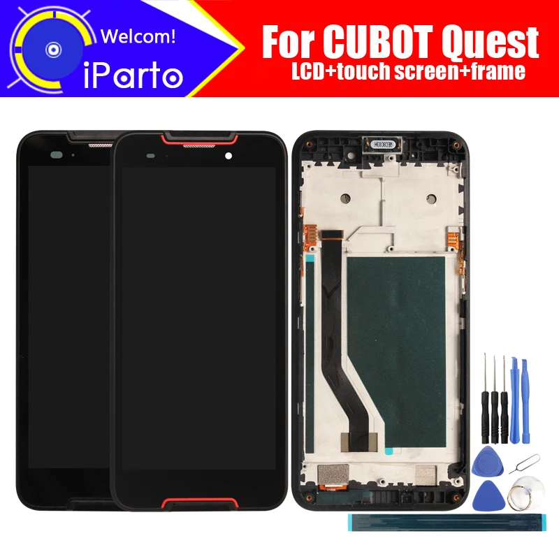 ЖК дисплей 5 дюйма CUBOT Quest + дигитайзер сенсорного экрана рамка в сборе 100%