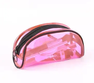 Rose red semicircle Водонепроницаемый для хранения косметических принадлежностей, мешочек для украшений коробка передвижное хранилище Органайзер на молнии Портативный Для женщин Дисплей дорожный футляр - Color: Rose red semicircle