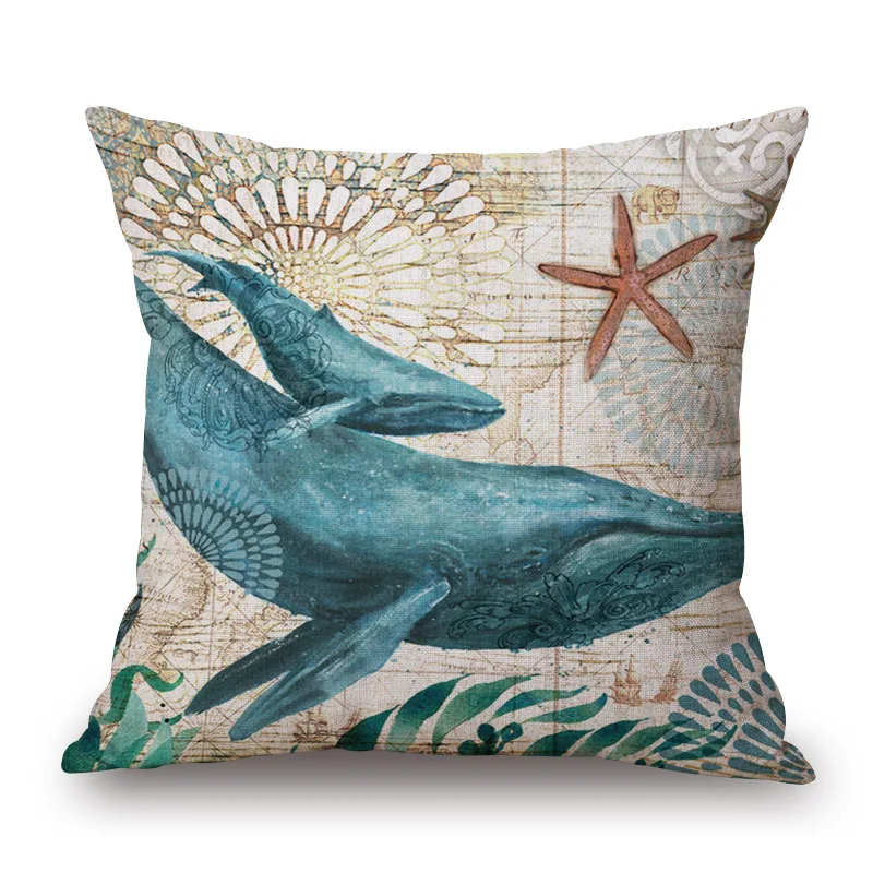 Наволочки с рисунком морских лошадей осьминогов черепашек|cushion cover|cushion cover