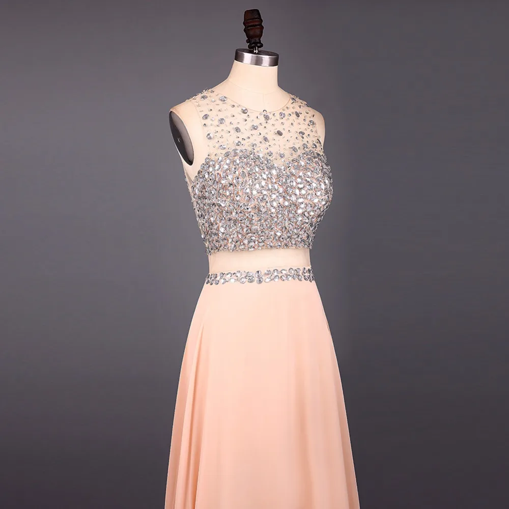 Женское шифоновое вечернее платье длинное розово желтое ТРАПЕЦИЕВИДНОЕ ПЛАТЬЕ