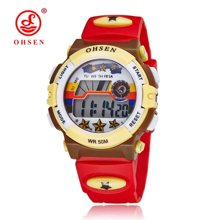 Montre Enfant водонепроницаемые спортивные часы OHSEN модные брендовые цифровые