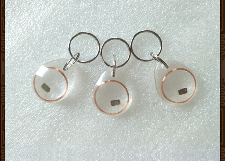 50pcs 13.56MHZ CPU card Transparent Epoxy Keychain Card Fudan FM1208-10 keychain support ISO/IEC14443-A | Безопасность и защита