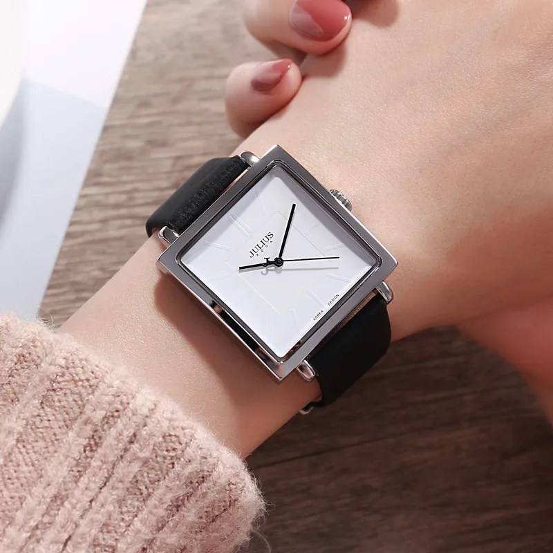 Enlarge Top Brand Luxury Lady Women's Wrist Watch Elegant Simple Square Fashion Hours Dress Bracelet Nylon Leather Girl Birthday Gift