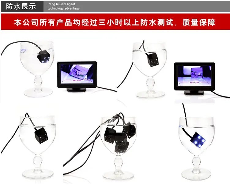 Универсальный IP67 Водонепроницаемый заднего вида Камера светодиодный автомобиль