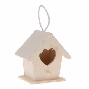 Птичье гнездо, натуральный деревянный дом, креативный в форме сердца, попугай, настенный подвесной