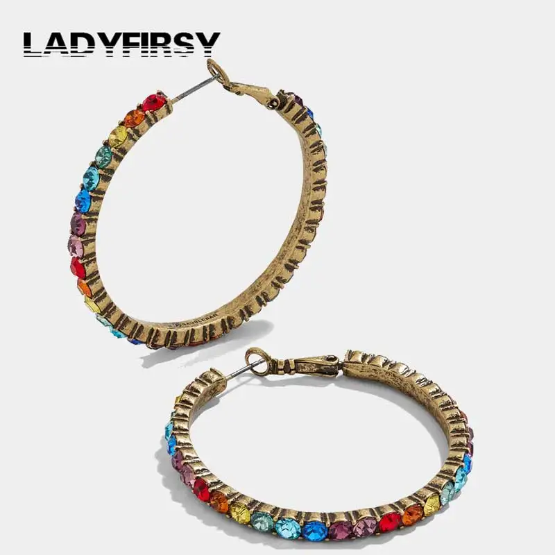 Ladyfirsy Джорджина серьги круглые большие простые массивные для женщин Подарки