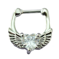 angel wing nose ring mysterious indian septum septum rings bling zirconia nose clips punk fashion womengirl piercing jewelry