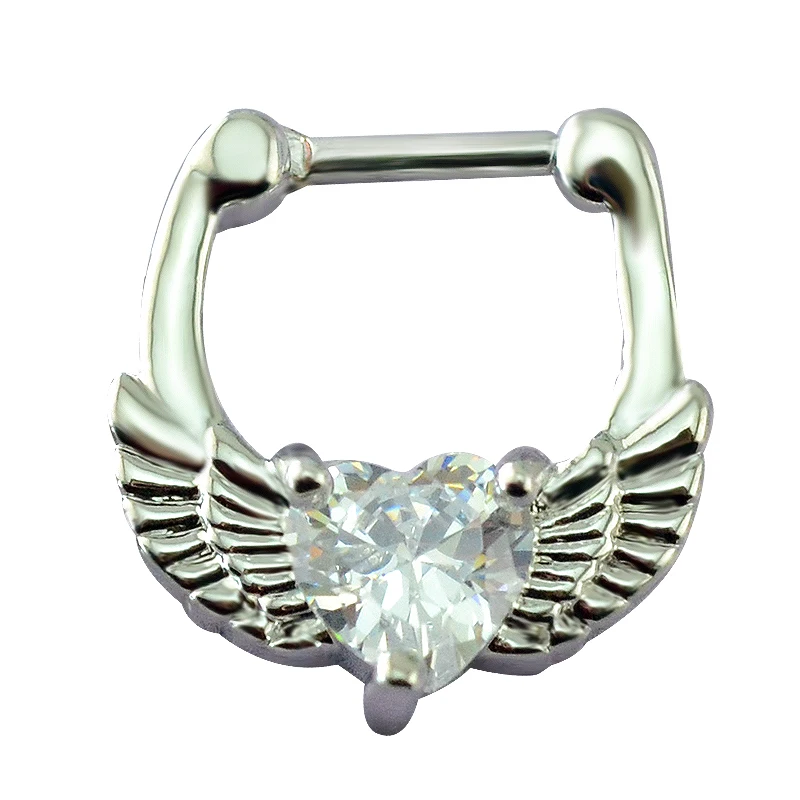Angel Wing Nose Ring Mysterious Indian Septum Rings Bling Zirconia Clips Punk Fashion Women/Girl Piercing Jewelry | Украшения и