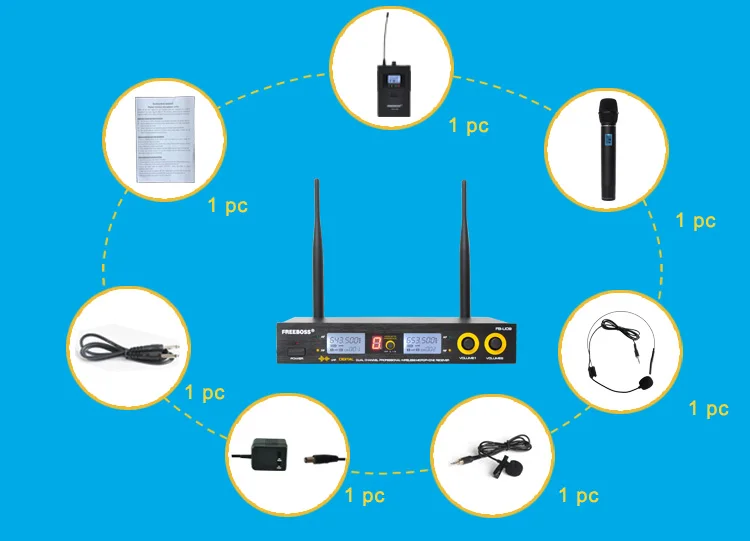 FB U09H двухсторонний передатчик цифровой UHF беспроводной микрофон с ручкой +
