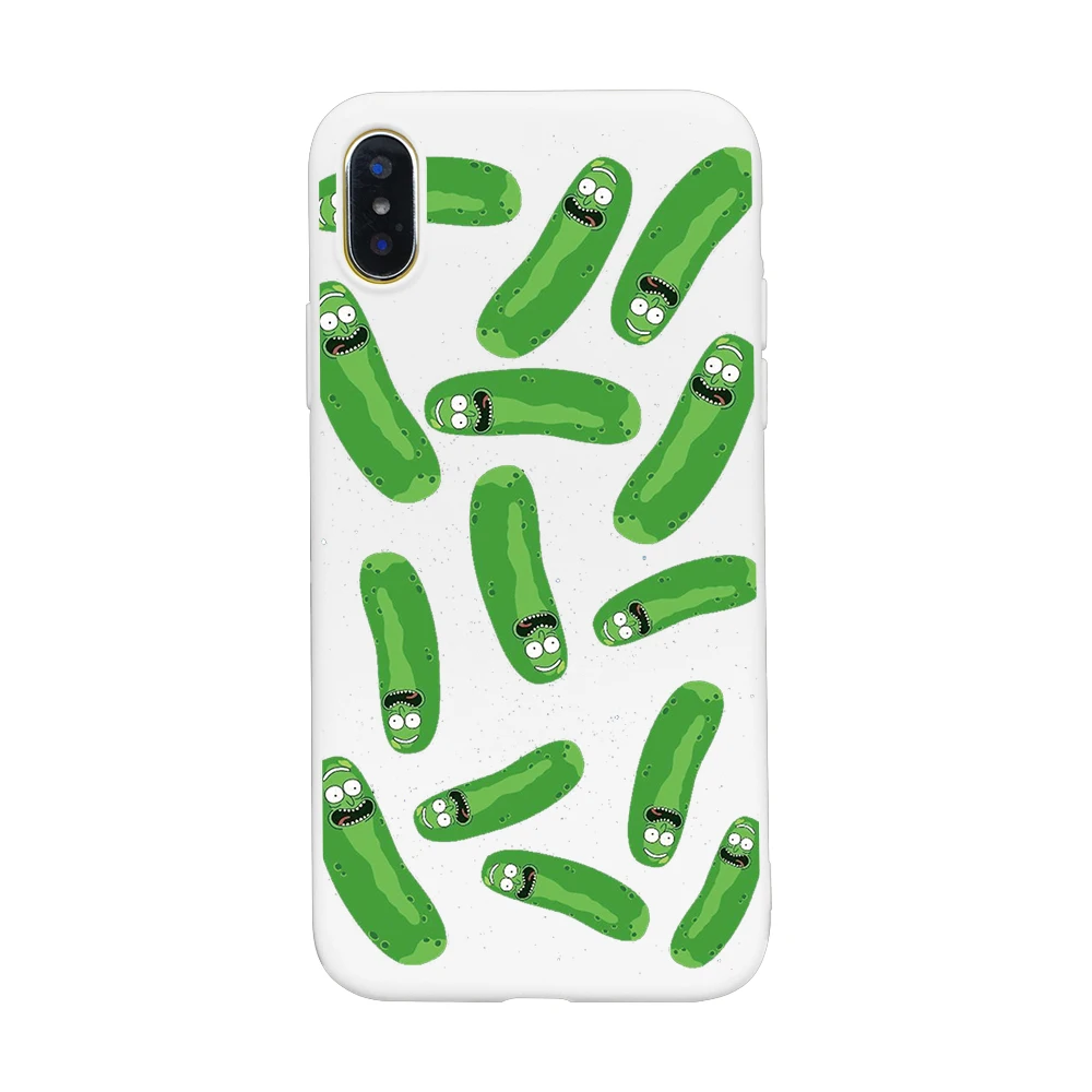 Милый чехол для телефона Rick marty Pickle для iphone 8, 7, 6, 6s Plus, 5S, SE, разноцветный мягкий чехол для телефона из ТПУ для iphone X, XS, XSMAX, XR, чехол - Цвет: white-4569