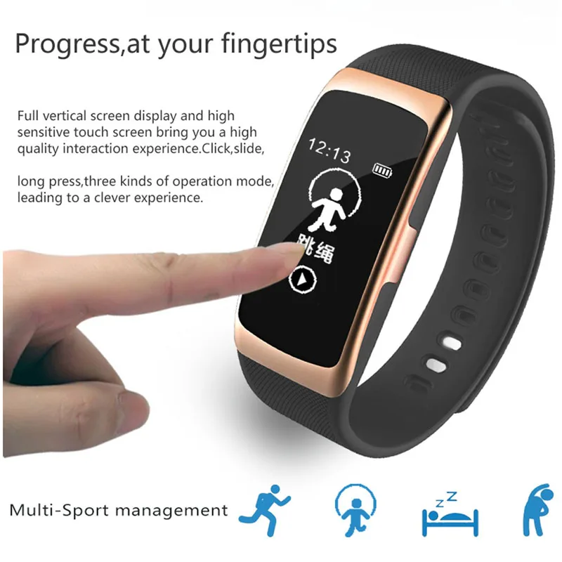 S68 умный Браслет Фитнес трекер шаг счетчик наручные часы сердечного ритма сна