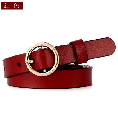 Красный Горячее предложение! Распродажа! Женские милые карамельные цвета ковбойские девушки из натуральной кожи белый тонкий пояс обтягивающий тонкий пояс девушка студенческие джинсы аксессуары - Цвет: Красный