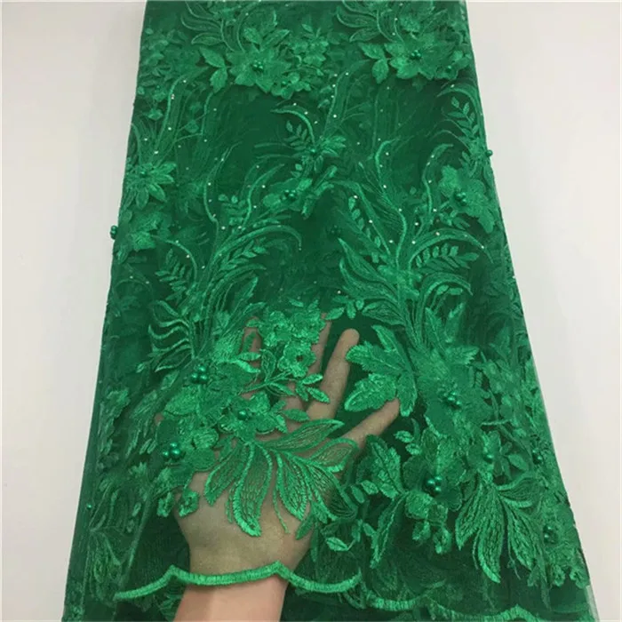 Красивые Зеленые Бусины африканские кружевные ткани новейшая Свадебная