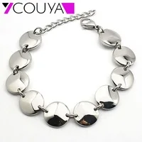 Fashion 316L Stainless Steel Cuff Bracelets and Bangles Silver Color Shiny Femininas Wide Big Bangles Hot Sale Bijoux For Women