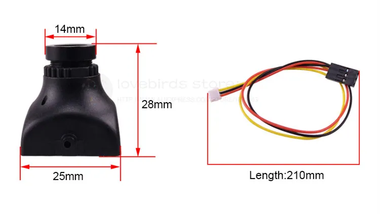 COMS 700TVL FPV mini camera 2.8mm Lens 25mm x for DIY drone cross racing quadcopter QAV-R frame | Игрушки и хобби