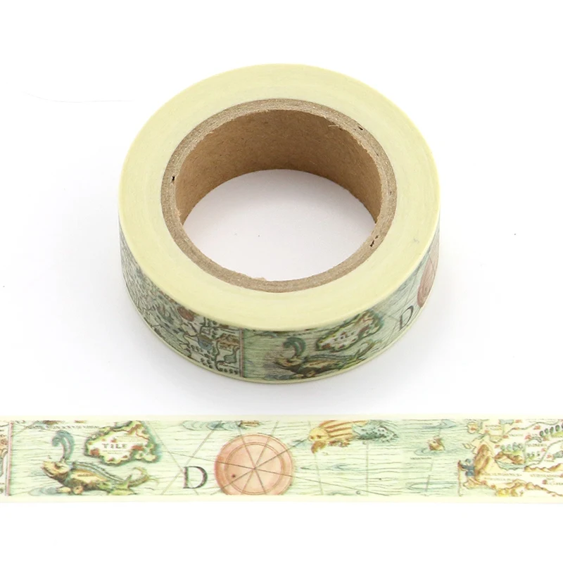 

2PCS/lot Decorative Retro World Map Washi Tapes Paper for Planner Scrapbook Bullet journal Adhesive Tapes 15mmx10m School Supply