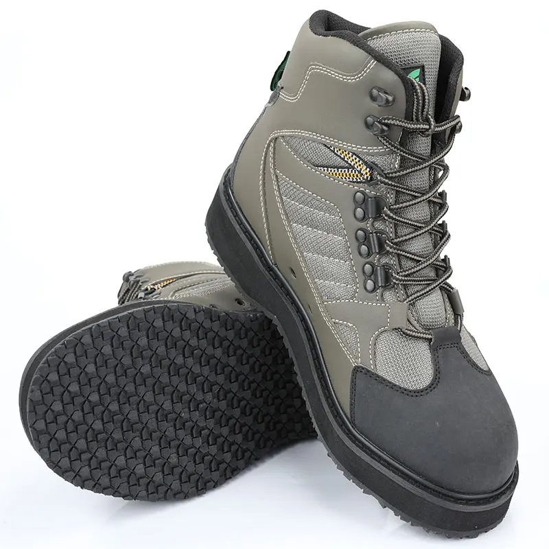 Pure Gre Rubber Sole Мужская дышащая Уличная обувь для рыбалки, быстросохнущие и Нескользящие болотные ботинки, для рыбалки, туризма и охоты - Цвет: Pure Gre Rubber Sole