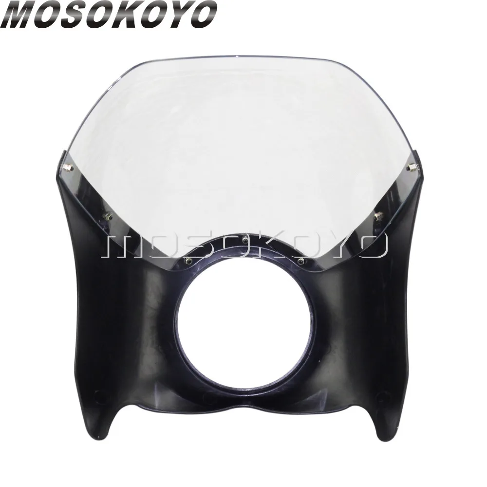 Фара для мотоцикла Cafe Racer 5 75 дюйма глянцевый черный корпус АБС пластик 3/4 передняя