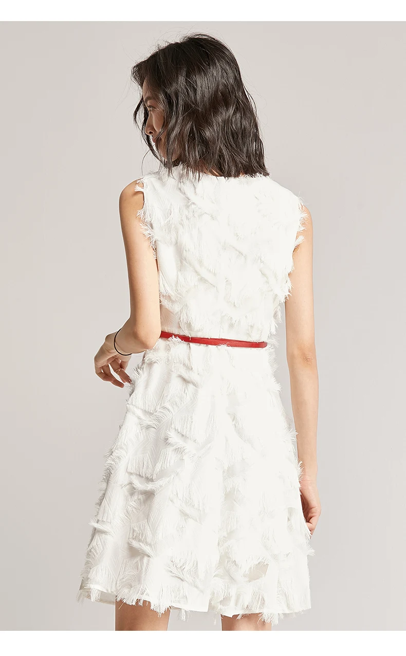 Vimly летнее подиумное платье трапециевидной формы с перьями Vestido элегантное сексуальное платье с v-образным вырезом без рукавов Мини платья знаменитостей Клубная одежда