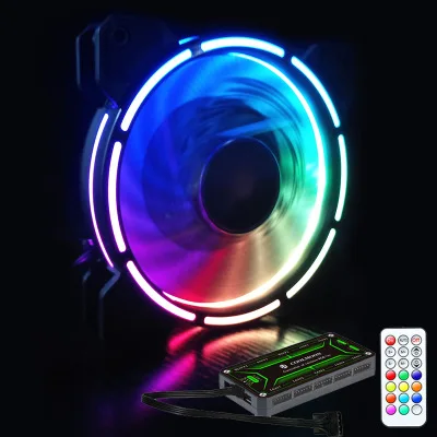 FormulaMod Fm-Fan01, цветная(RGB) ореолом/колесо вентилятора, d-типа 4 pin Интерфейс, 120x120mm вентилятор радиатора - Цвет лезвия: Wheel 1 fan