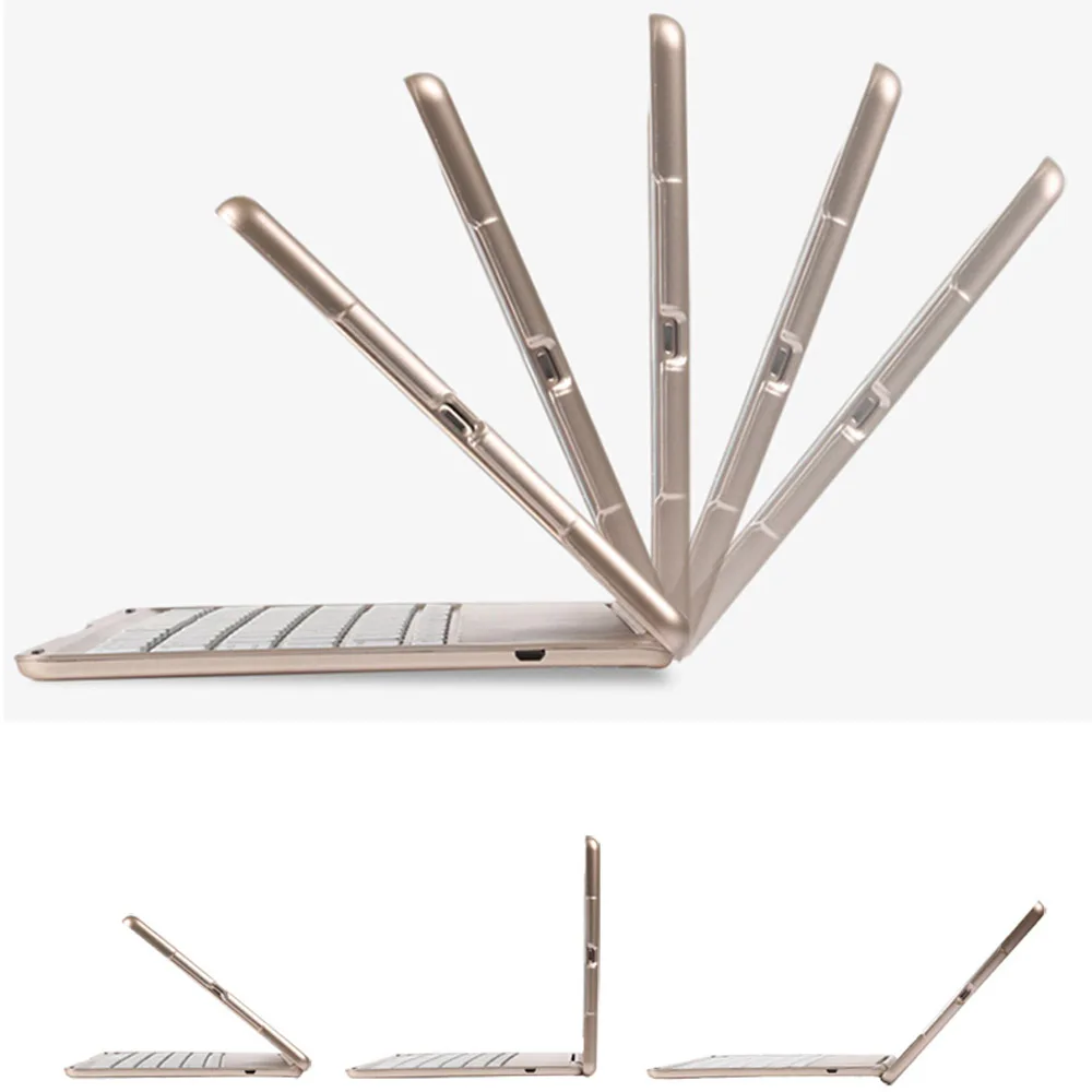 7 цветов алюминиевая Беспроводная bluetooth клавиатура с подсветкой чехол для Apple Ipad