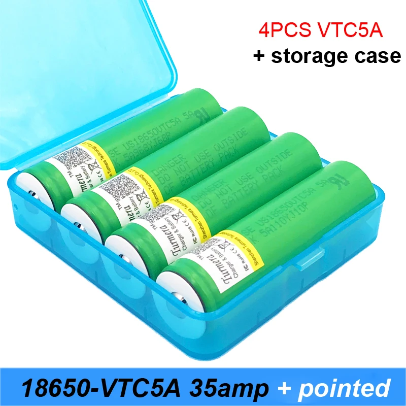 Turmera оригинальный 18650 vtc5a 35 ампер для электронной сигареты rx200 flshlight с заостренными