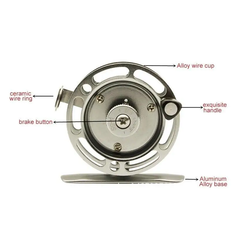 Катушка для подледной рыбалки с правой рукой из алюминиевого сплава гладкая