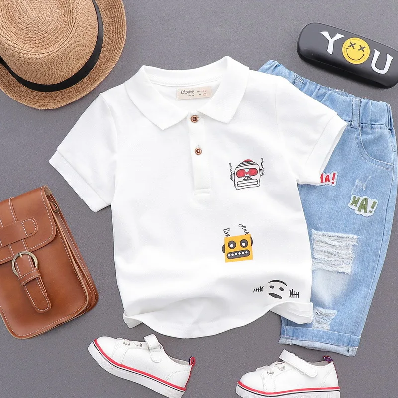 2018 летние модные свободные рубашки-поло с отложным воротником и 3D рисунком для