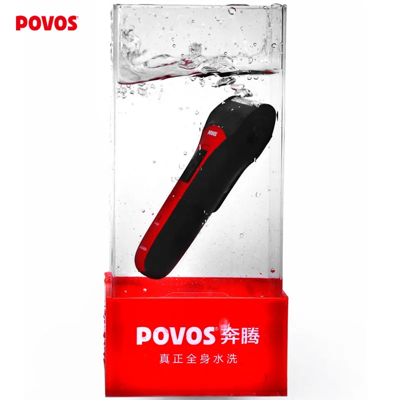 Горячая POVOS Для мужчин Перезаряжаемые электробритва полностью тела моющиеся