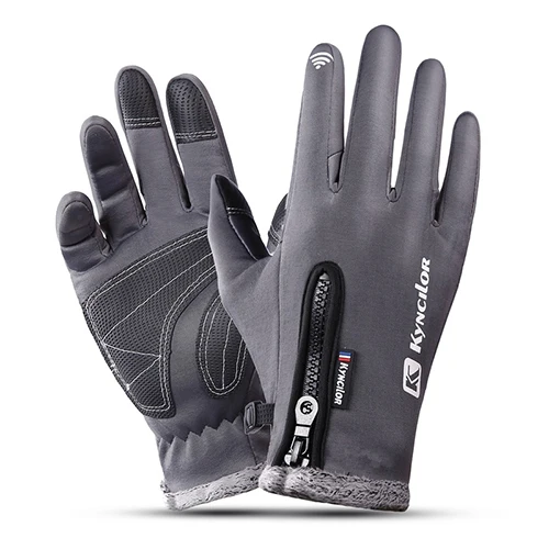 Grey Winter Gloves VICTGOAL перчатки для велоспорта зимние полный палец мужские и женские водонепроницаемые термальные сенсорный экран велосипедные перчатки MTB наружные перчатки для лыжного спорта - Цвет: Grey Winter Gloves