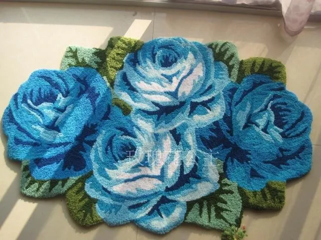 Бесплатная доставка ручная работа 4 розы художественный коврик для