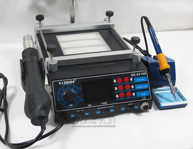 DHL SAIKE 8310D 220 v& 110 v паяльная станция цифровой дисплей Тепловая пушка+ электрический утюг+ Подогрев Тайвань