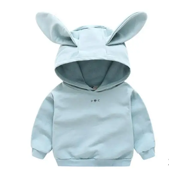 blue Newborn Infant Baby Girl Hooded Casual Jacket New Coat Hoodies For Boy Girls With rabbit Ear Fall Spring Clothes Sport Wear - Цвет: blue