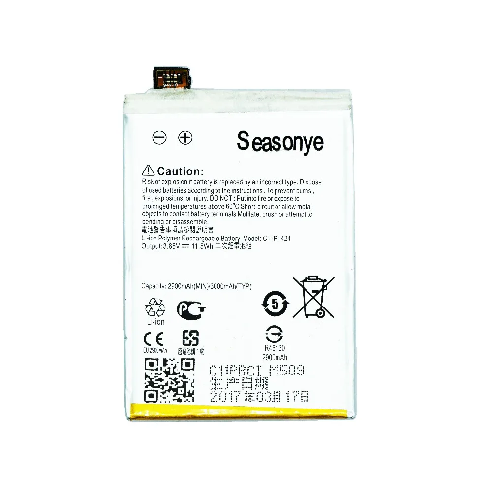 Seasonye 1x3000 мА/ч, C11P1424 Замена Батарея для ASUS Zenfone2 Zenfone 2 ZE550 мл Z008D ZE550ML ZE551ML Z00AD Z00ADB