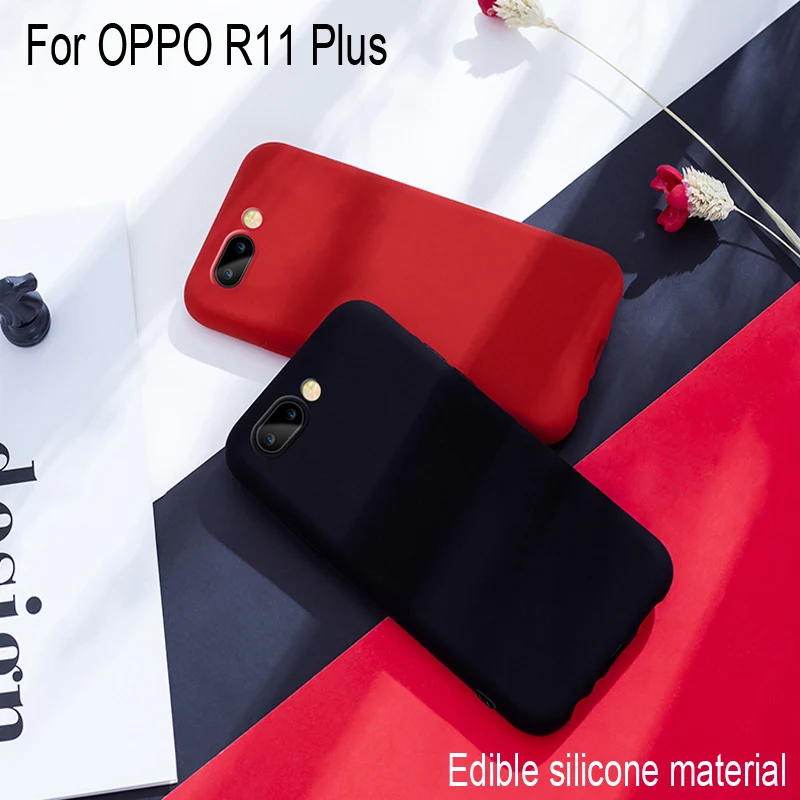 

Роскошный мягкий матовый чехол для задней панели s для OPPO R11 Plus простой однотонный Ультратонкий чехол из ТПУ чехол карамельных цветов задняя...