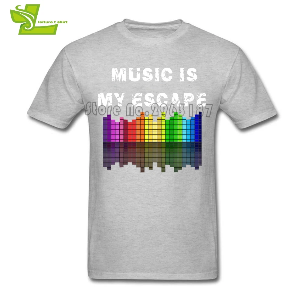 Футболка мужская с надписью Music Is My Escape крутая тенниска круглым вырезом майка