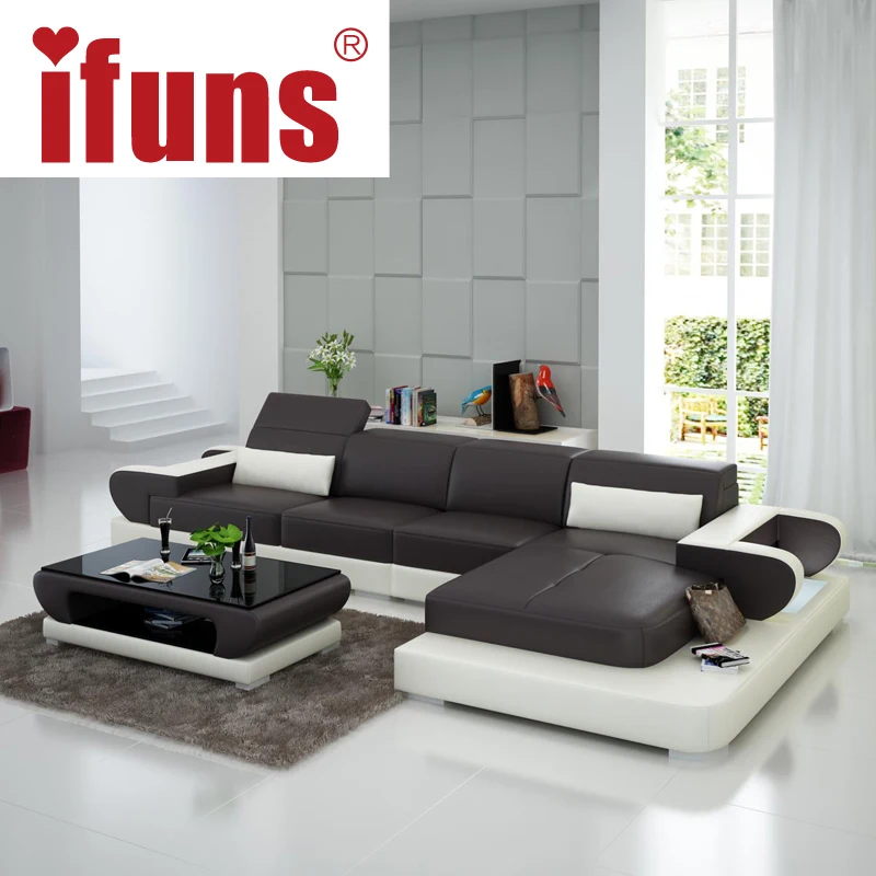IFUNS Moden New Design Top Garin Leather L Shaped Storage Corner Sofa for Living Room sofas furniture | Мебель