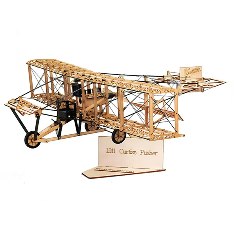 Wright Brothers Curtiss толкатель 1911 Винтаж 550 мм размах крыльев самолетик из пробкового