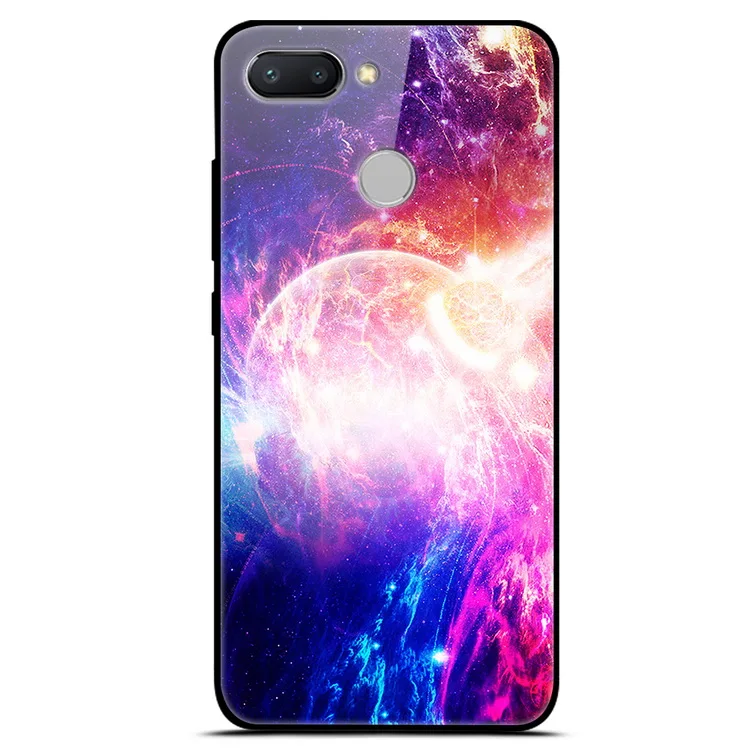 26 Чехол из закаленного стекла для Xiaomi Redmi 6, чехол с изображением планеты космоса, стеклянный чехол на заднюю панель для Xiaomi Redmi 7, 6, A, 7A, 6A, чехол для телефона Redmi6 - Цвет: 26