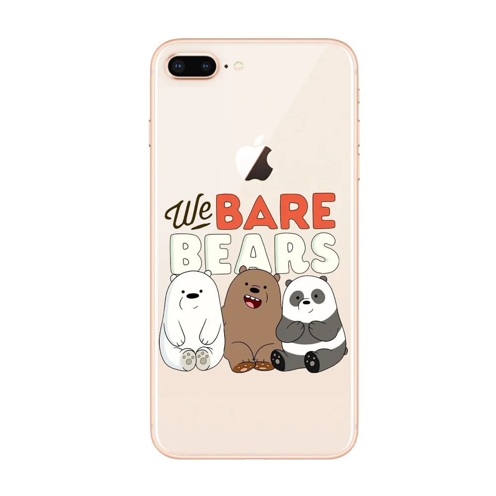 Чехлы для мобильных телефонов Smart Fat Bare Bears чехлы iphone 8 Plus 7 6S мягкие тонкие милые из