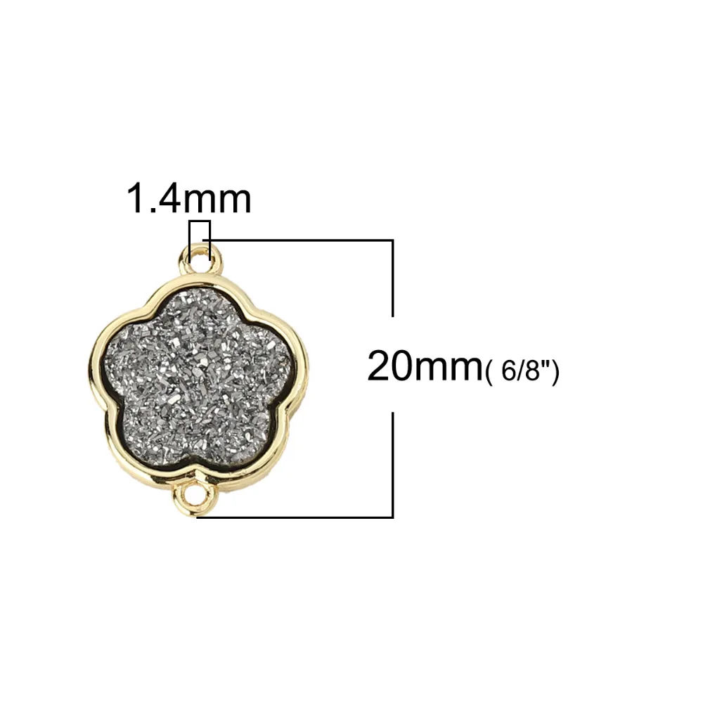 DoreenBeads медный и синтетический кварцевый Druzy/ Drusy соединители цветок золото