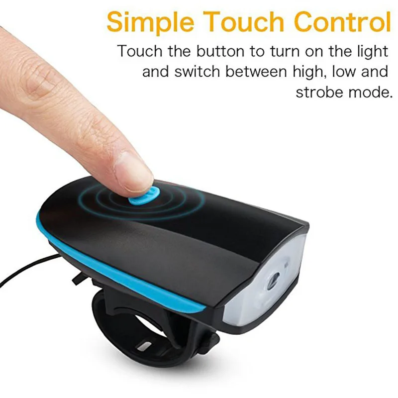 Велосипедный звонок с USB зарядкой велосипедный звуковой сигнал светодиодный