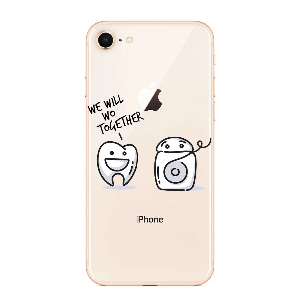 Чехлы для телефонов iPhoneXS Max 7 7Plus 8 8P 6 6s 5 5S SE уникальный дизайн милый зуб мудрости