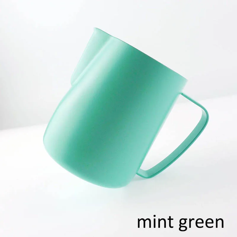 mint green 350/600 мл нержавеющая сталь молоко Frothers кувшин для крема капучино кружки для кофе и молока Универсальный кофе рукоятки Latte книги по искусству - Цвет: mint green
