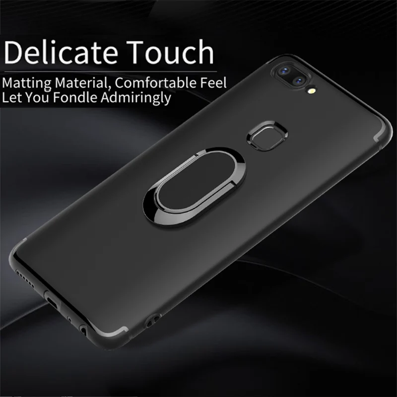 HYSOWENDLY Rotating Finger Magnetic Car Holder Absorption Soft TPU Silicon Back Cover For BBK Vivo X9/ X9S Plus Case X20 X20Plus |