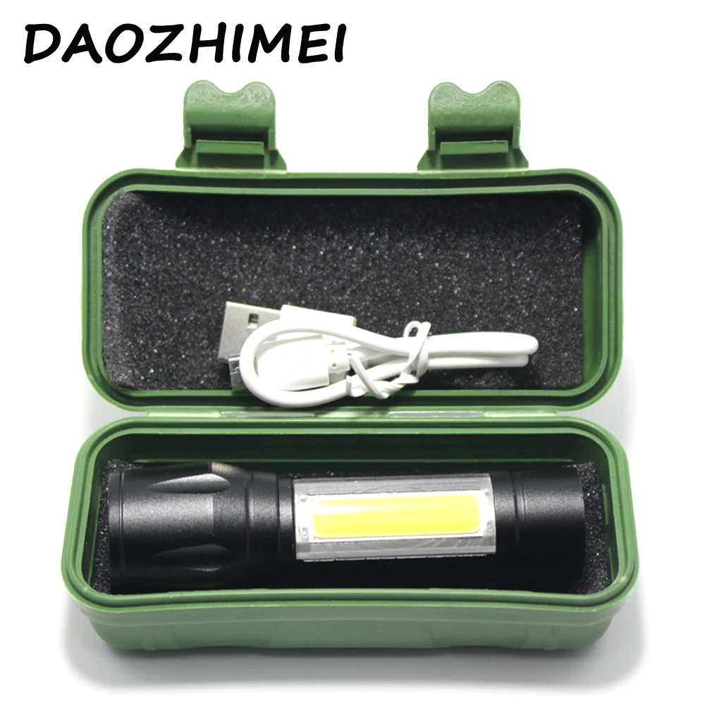 3800LM Алюминиевый мини USB светодиодный фонарик XML R5 + COB ZOOM фонарь для ходьбы