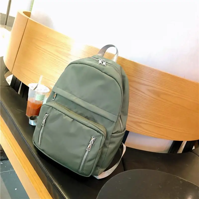 green bagpack Модный женский рюкзак, водонепроницаемый студенческий рюкзак, Большая вместительная сумка через плечо, женский рюкзак с несколькими карманами - Цвет: green bagpack