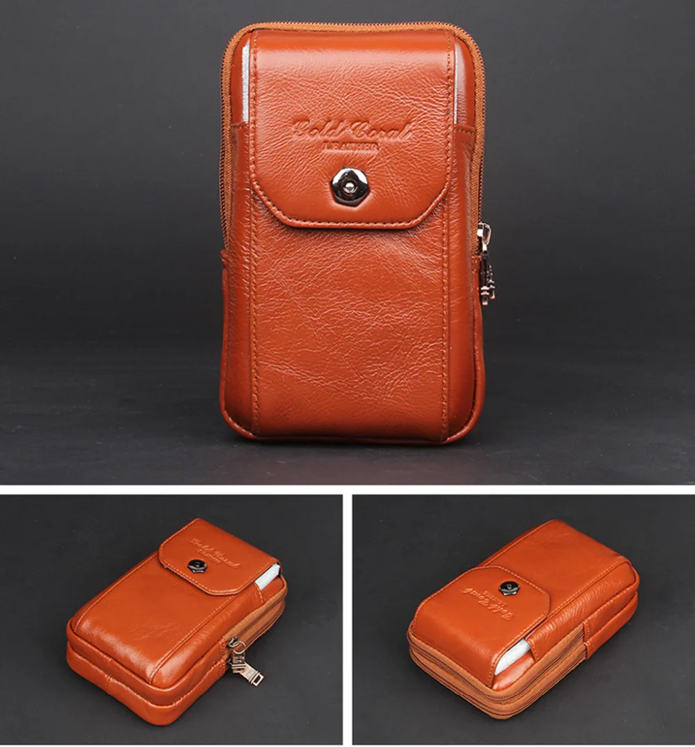 Натуральной кожи Фанни поясная Карманный Кошелек для монет Чехол Хип Высокое