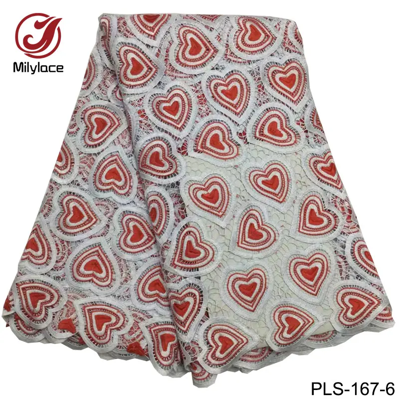 

Embroidered nigerian guipure lace fabric beautiful pattern design african guipure cord lace fabric for party PLS-167